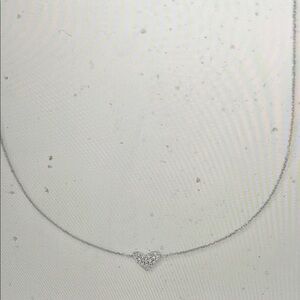 Kendra Scott 14k White Gold  HEART Pendant Necklace w White Diamonds